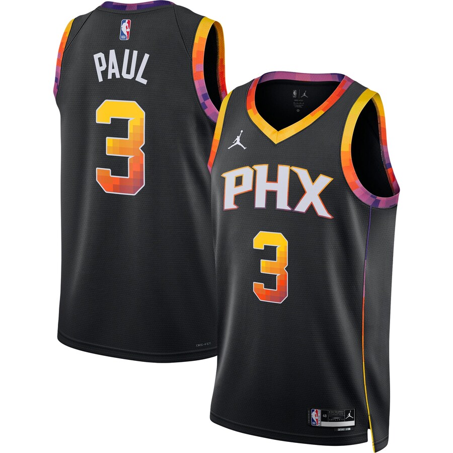 Unisex Phoenix Suns Chris Paul Jordan Brand Black Swingman Jersey - Statement Edition - Puhuasuan