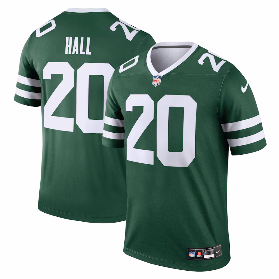 Men's New York Jets Breece Hall Nike Legacy Green Legend Player Performance Top - Puhuasuan