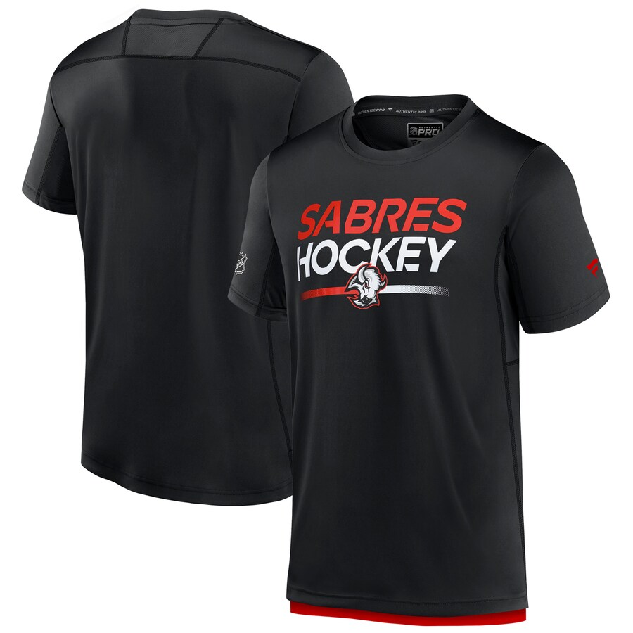 Men's Buffalo Sabres Fanatics Black Authentic Pro Tech T-Shirt - Puhuasuan