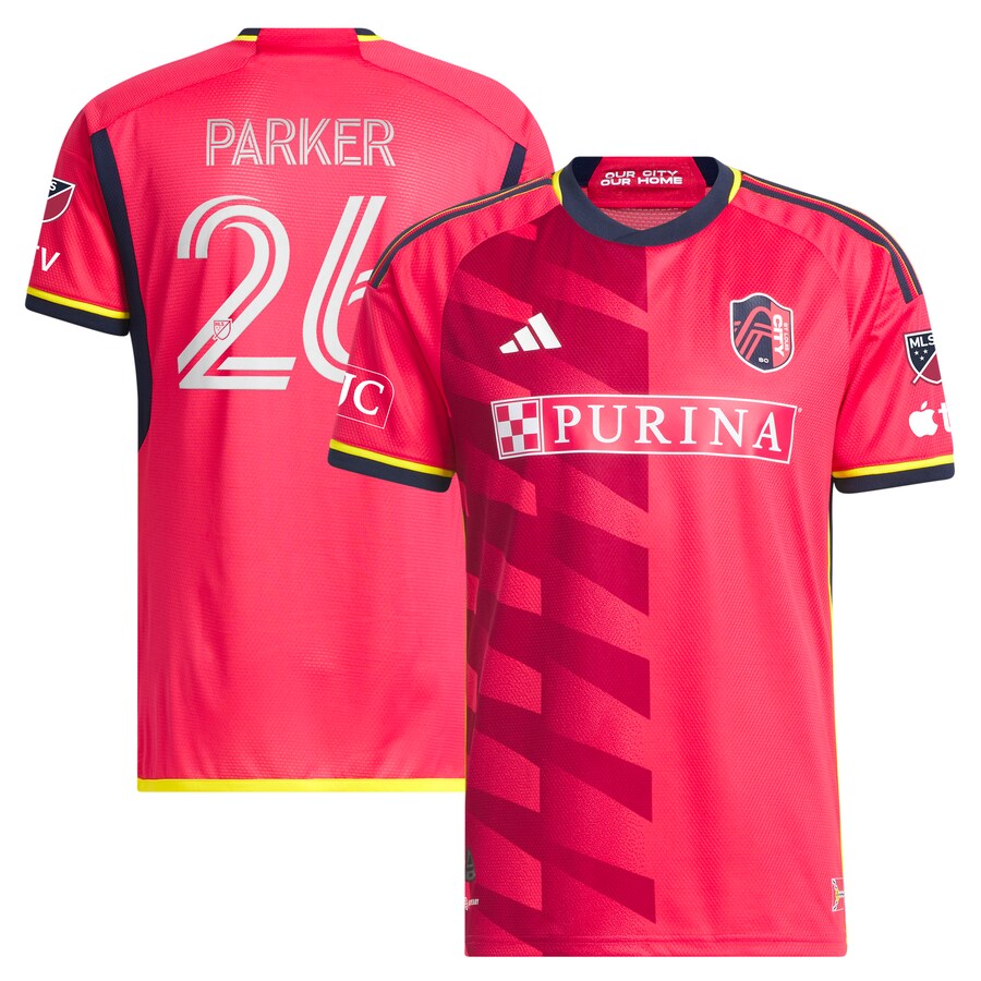 Men's St. Louis City SC Tim Parker adidas Red 2023 The Spirit Kit Authentic Jersey - Puhuasuan