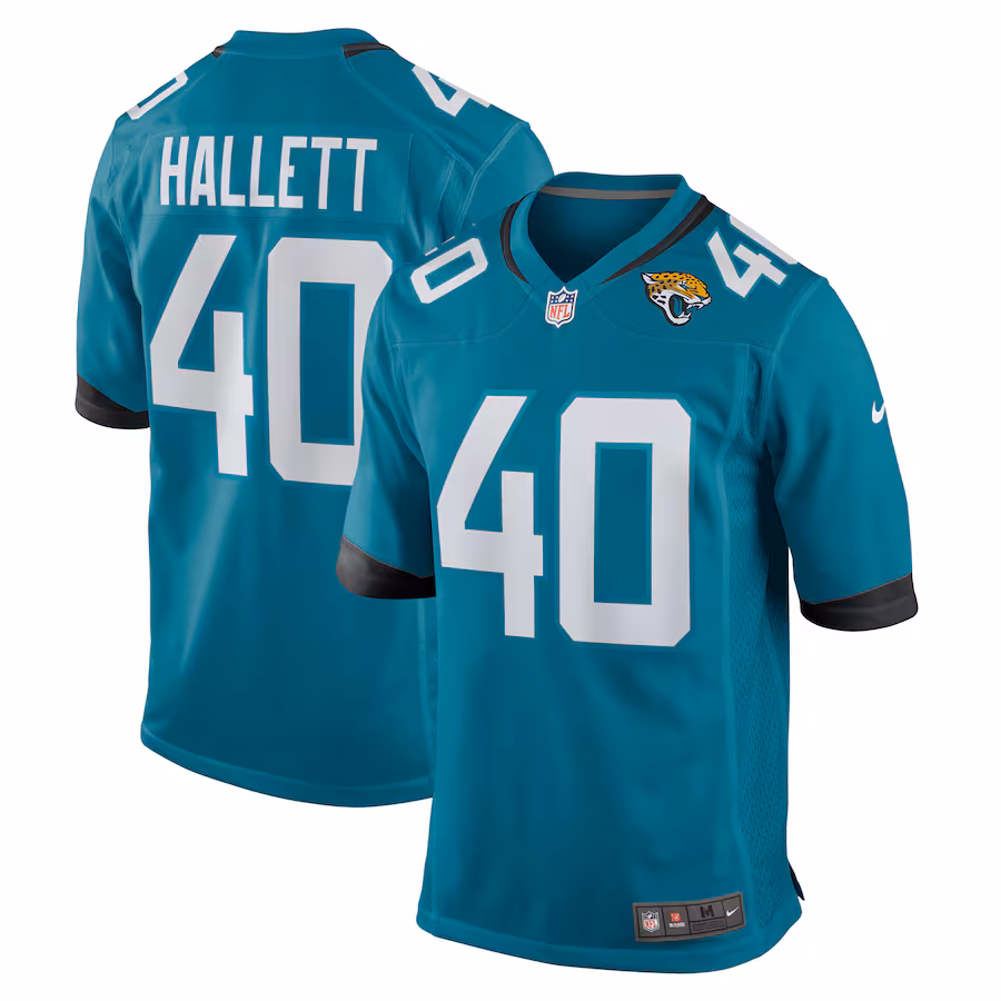 Men's Jacksonville Jaguars Erick Hallett Nike  Teal  Game Jersey - Puhuasuan