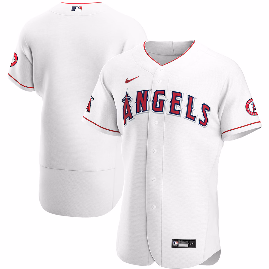 Men's Los Angeles Angels Nike White Home Authentic Team Jersey - Puhuasuan