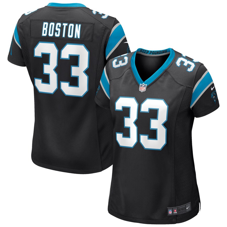 Women's Carolina Panthers Tre Boston Nike Black Game Jersey - Puhuasuan