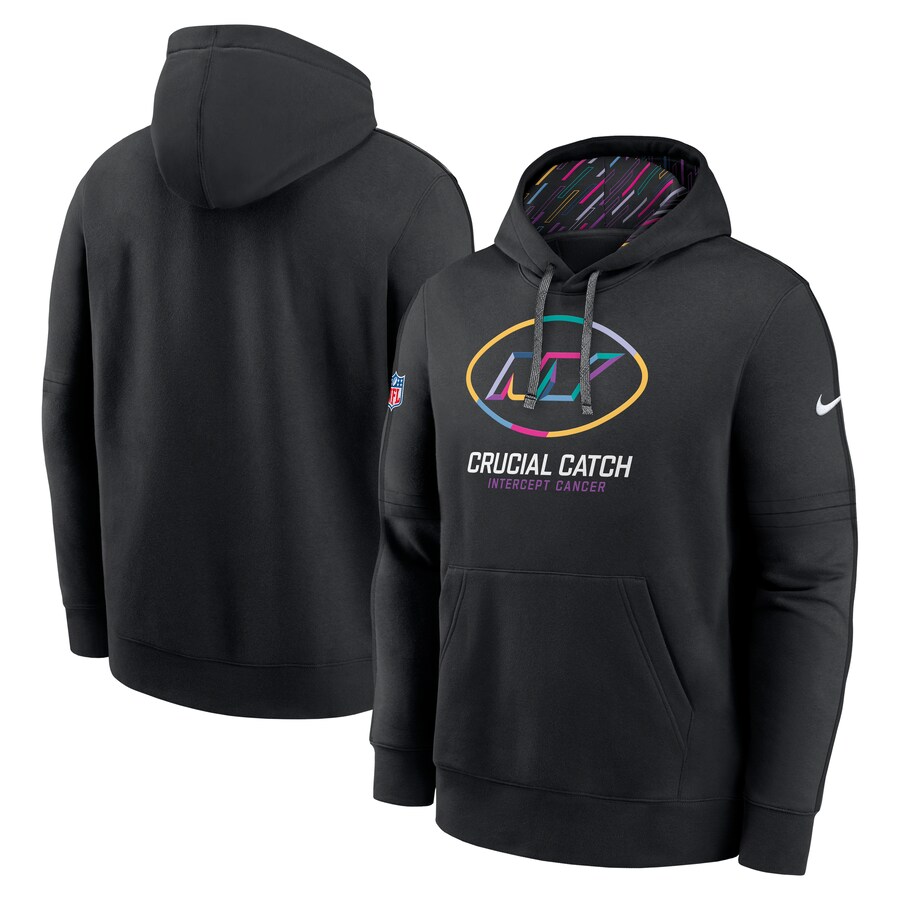 Men's New York Jets Nike Black 2024 NFL Crucial Catch Club Pullover Hoodie - Puhuasuan