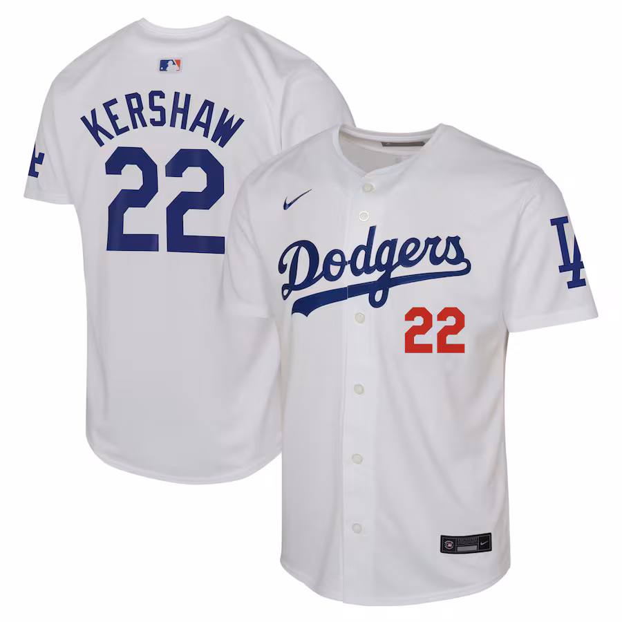 Youth Los Angeles Dodgers Clayton Kershaw Nike White Home Limited Jersey - Puhuasuan