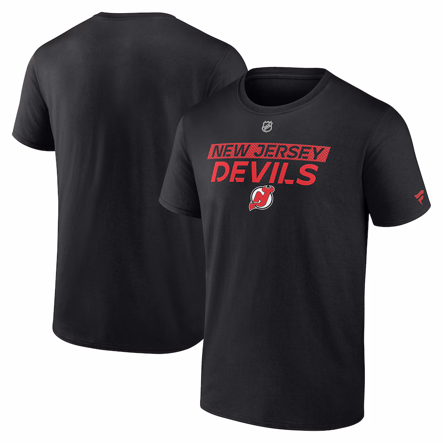 Men's New Jersey Devils Fanatics Black Authentic Pro Core Primary T-Shirt - Puhuasuan