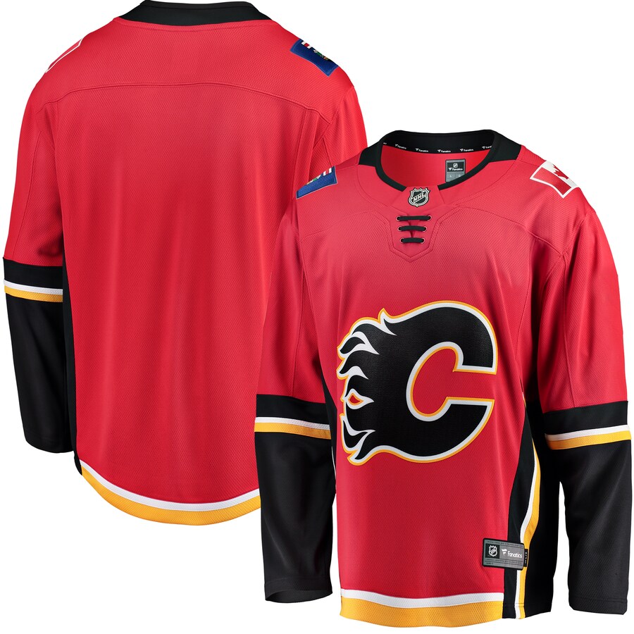 Men's Calgary Flames Fanatics Branded Red/Black Premier Breakaway Alternate Jersey - Puhuasuan