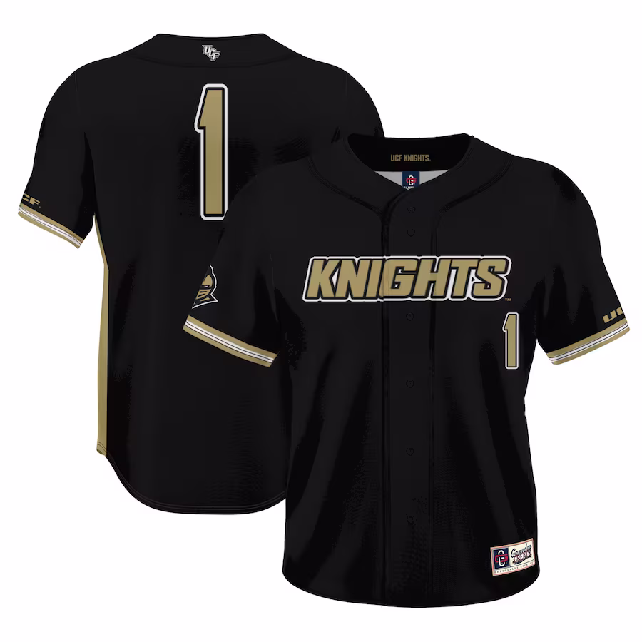 #1 UCF Knights GameDay Greats Youth Lightweight Baseball Jersey - Black - Puhuasuan