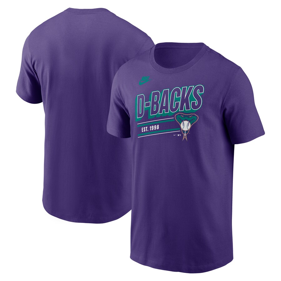 Men's Arizona Diamondbacks Nike Purple Cooperstown Collection Retro T-Shirt - Puhuasuan