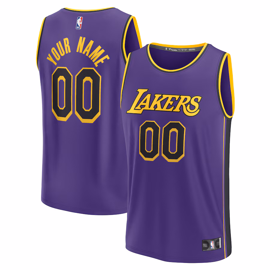 Men's Los Angeles Lakers  Fanatics Purple 2022/23 Fast Break Custom Replica Jersey - Statement Edition - Puhuasuan