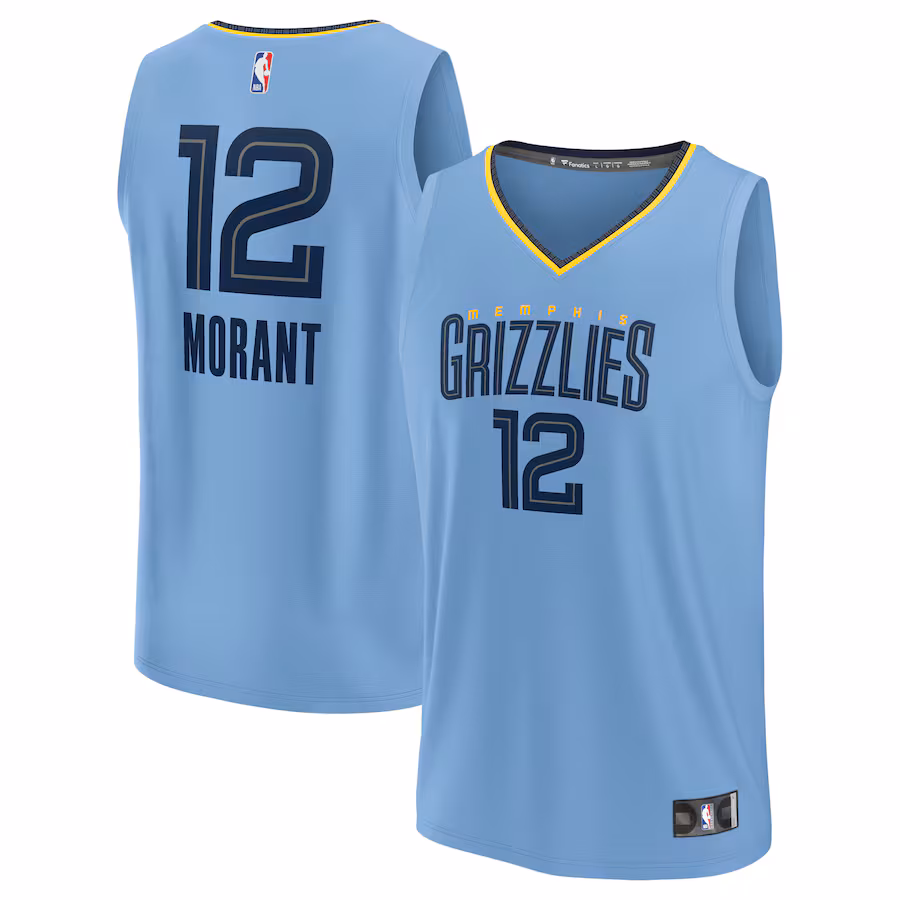Youth Memphis Grizzlies Ja Morant Fanatics Light Blue Fast Break Replica Player Jersey - Statement Edition - Puhuasuan