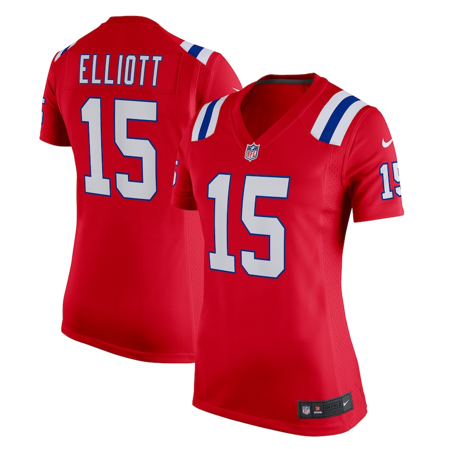 Women's New England Patriots Ezekiel Elliott Nike Red Alternate Game Player Jersey - Puhuasuan