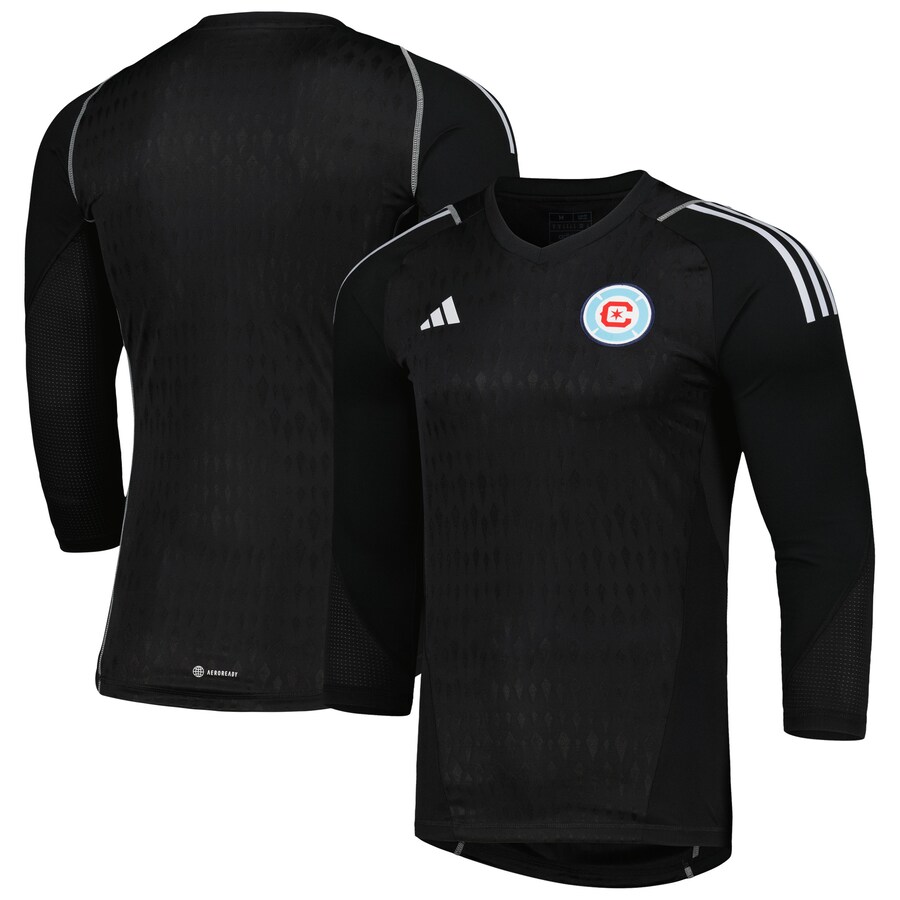 Men's Chicago Fire adidas Black 2023 Goalkeeper Long Sleeve Replica Jersey - Puhuasuan