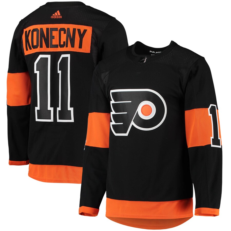 Men's Philadelphia Flyers Travis Konecny adidas Black Alternate Primegreen Authentic Pro Player Jersey - Puhuasuan