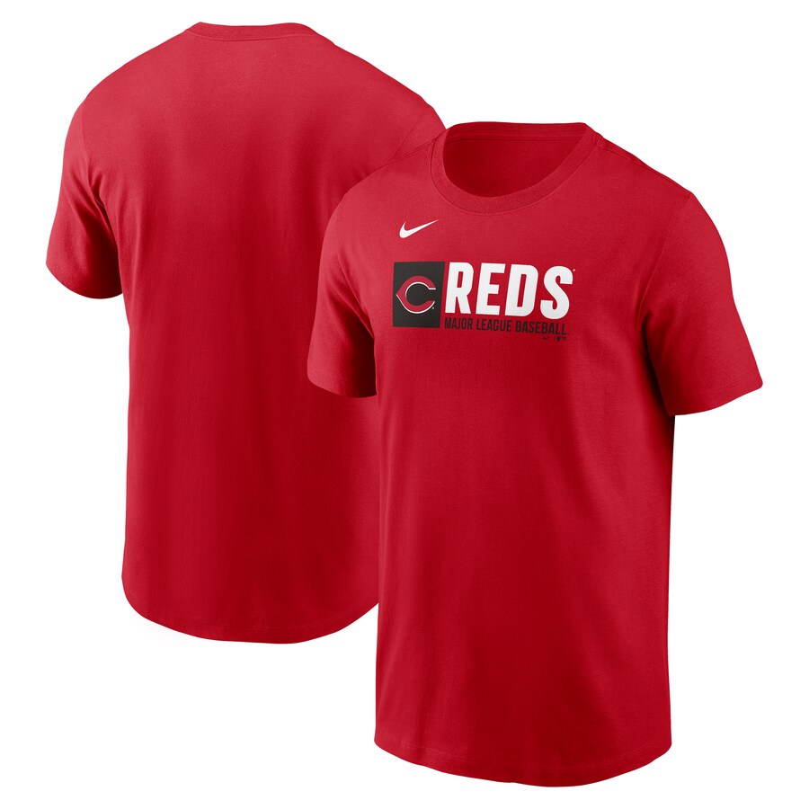 Men's Cincinnati Reds Nike Red Team Block T-Shirt - Puhuasuan