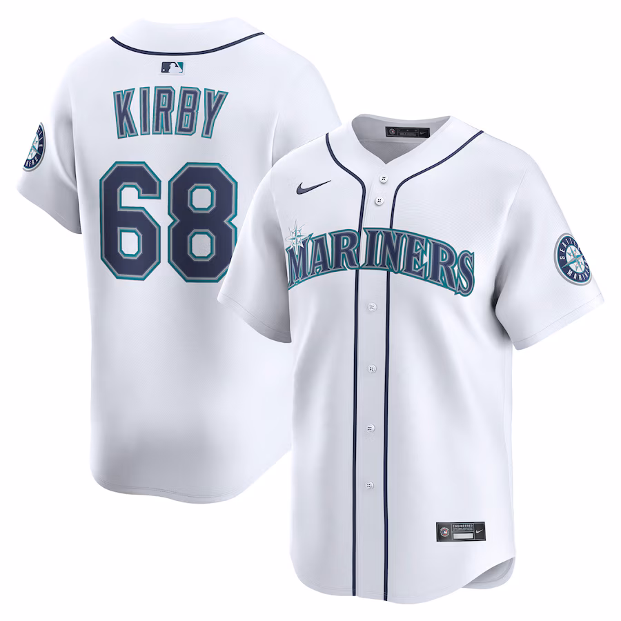 Men's Seattle Mariners George Kirby Nike White Alternate Limited Player Jersey - Puhuasuan