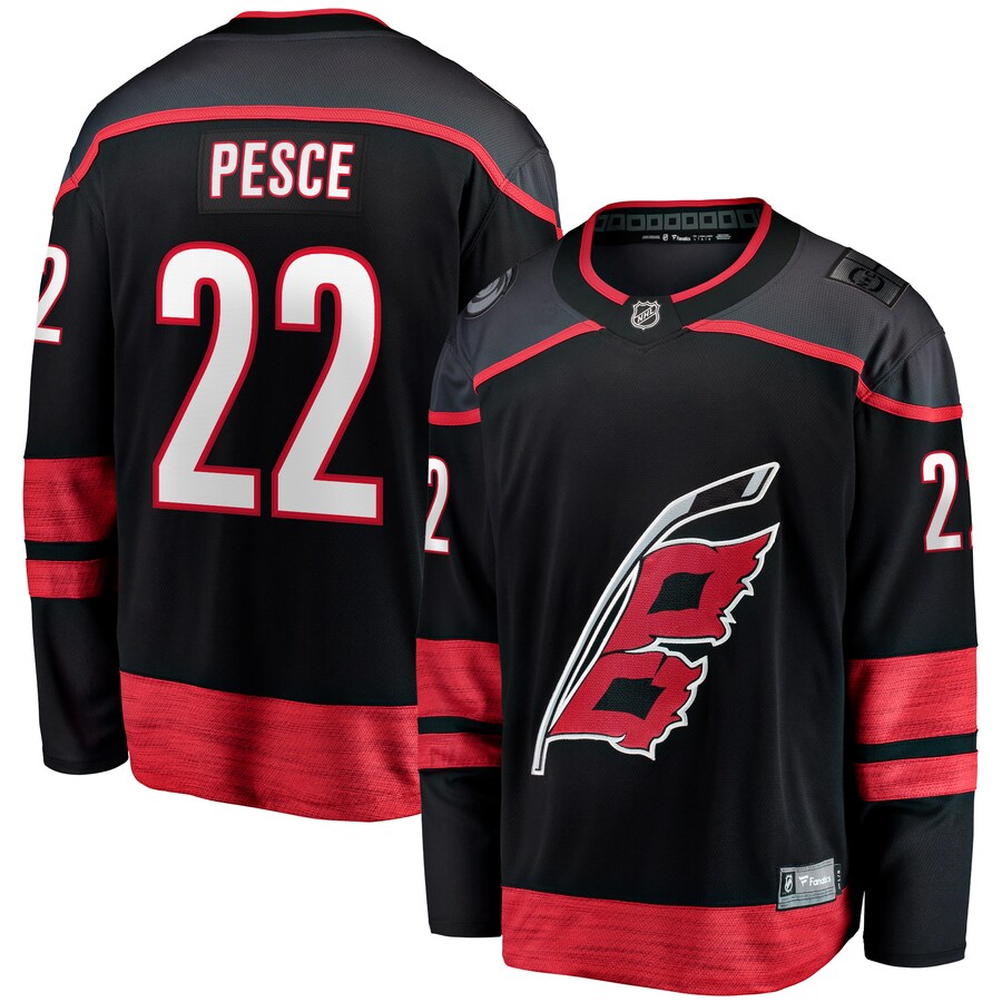 Men's Carolina Hurricanes Brett Pesce Fanatics Branded Black Home Breakaway Jersey - Puhuasuan