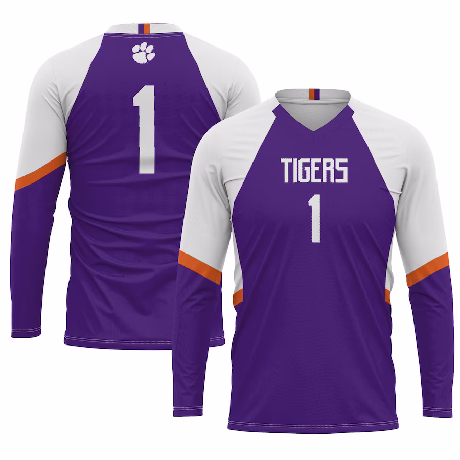 #1 Clemson Tigers GameDay Greats Unisex Lightweight Volleyball Jersey - Purple - Puhuasuan