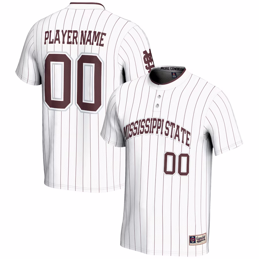 Mississippi State Bulldogs GameDay Greats Youth NIL Pick-A-Player Lightweight Softball Jersey - White - Puhuasuan