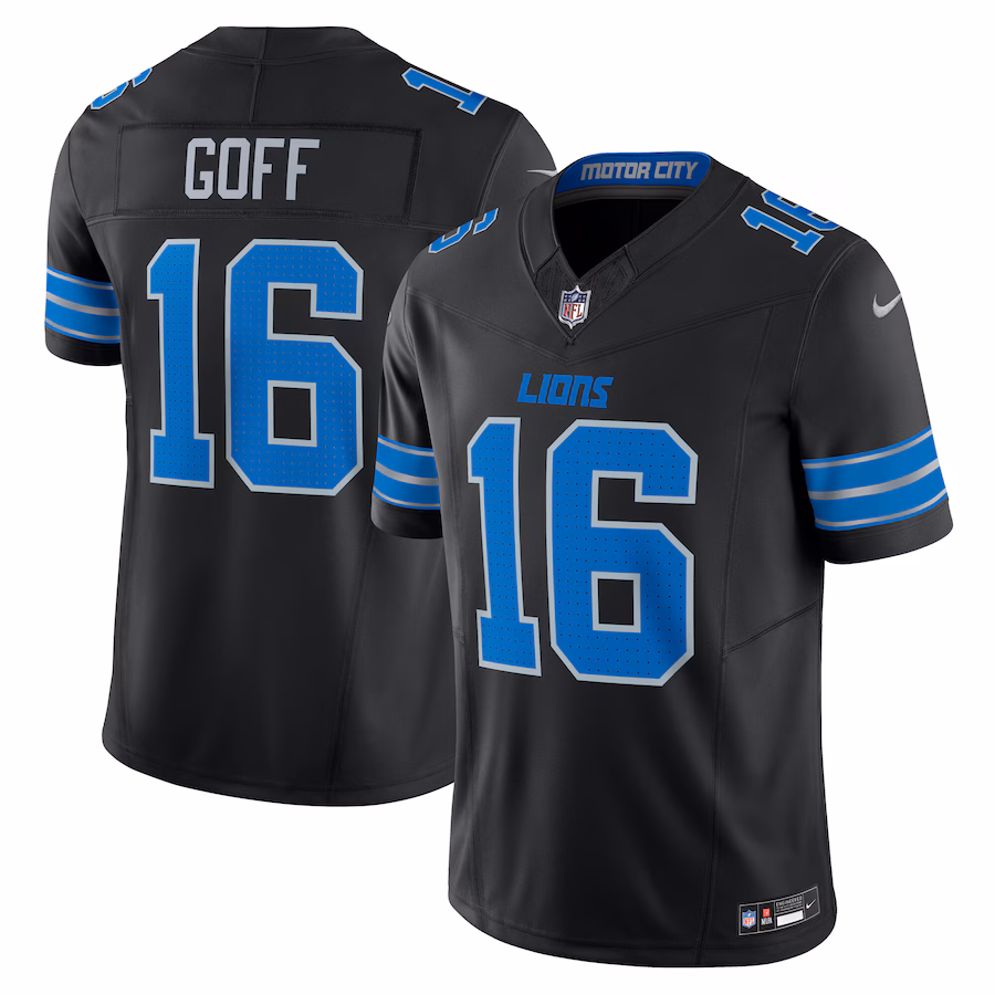Men's Detroit Lions Jared Goff Nike Black Vapor F.U.S.E. Limited Jersey - Puhuasuan