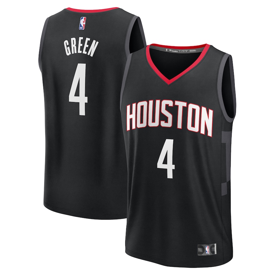 Men's Houston Rockets Jalen Green Fanatics Black Fast Break Replica Player Jersey - Statement Edition - Puhuasuan