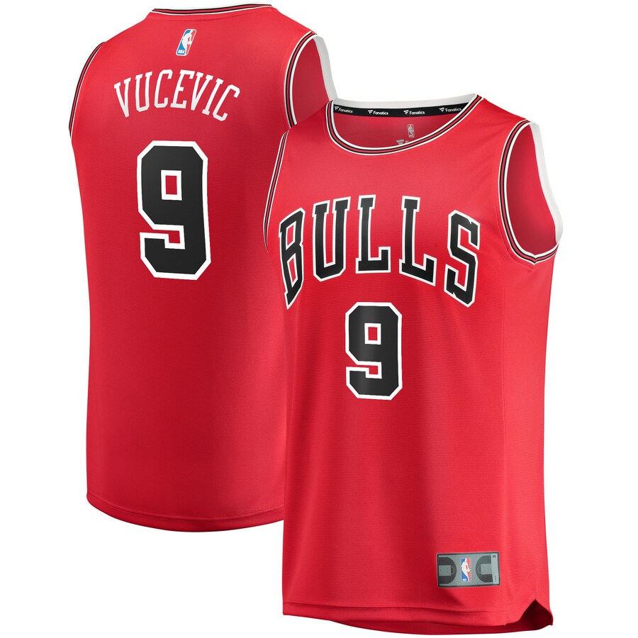 Men's Chicago Bulls Nikola Vucevic Fanatics Red Fast Break Road Replica Jersey - Icon Edition - Puhuasuan