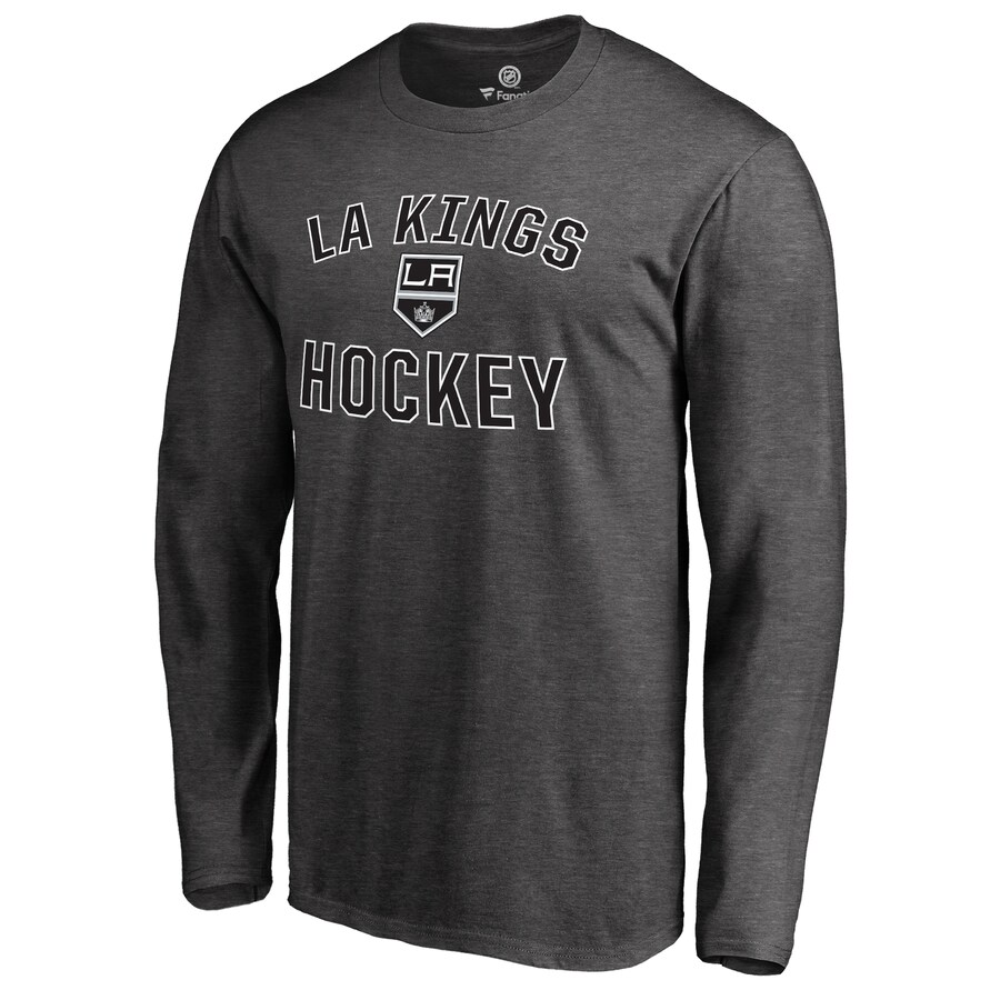 Men's Los Angeles Kings Heathered Gray Victory Arch Long Sleeve T-Shirt - Puhuasuan