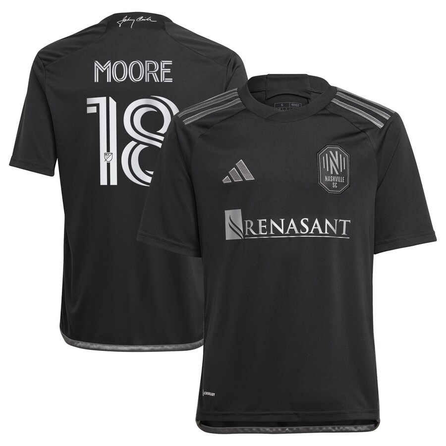 Youth Nashville SC Shaq Moore adidas Black 2023 Man In Black Kit Replica Player Jersey - Puhuasuan