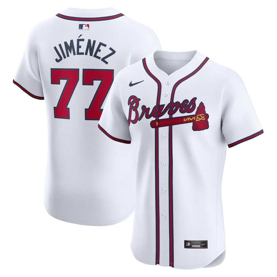 Men's Atlanta Braves Joe Jimenez Nike White Home Elite Player Jersey - Puhuasuan