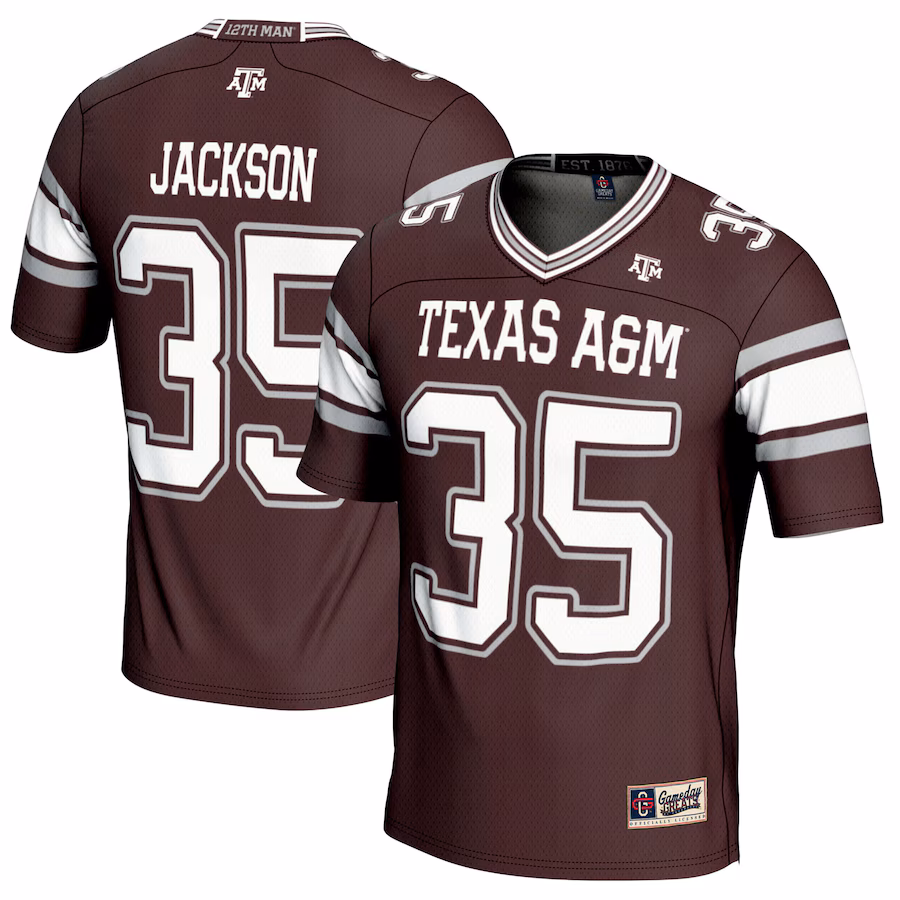 McKinnley Jackson Texas A&M Aggies GameDay Greats NIL Player Football Jersey - Maroon - Puhuasuan