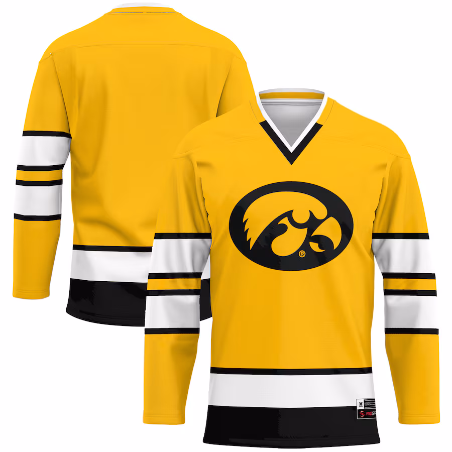 Men's GameDay Greats Gold Iowa Hawkeyes Hockey Jersey - Puhuasuan
