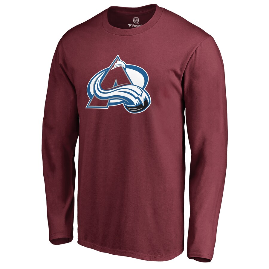 Men's Colorado Avalanche Maroon Primary Logo 2 Long Sleeve T-Shirt - Puhuasuan