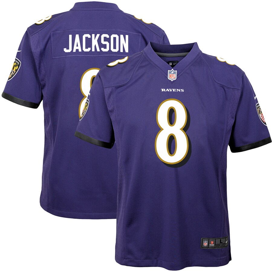 Youth Baltimore Ravens Lamar Jackson Nike Purple Alternate Game Jersey - Puhuasuan