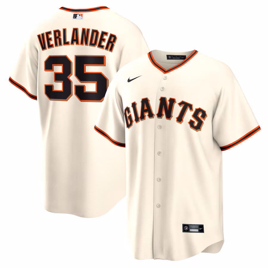 Men's San Francisco Giants Justin Verlander Nike Cream Home Replica Jersey - Puhuasuan