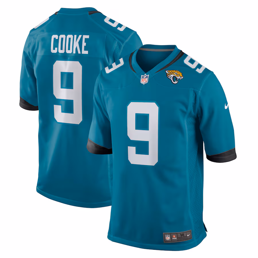 Men's Jacksonville Jaguars Logan Cooke Nike Teal Game Jersey - Puhuasuan