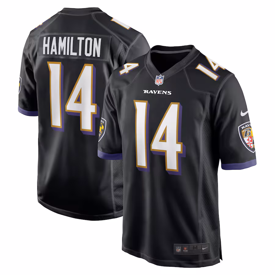 Men's Baltimore Ravens Kyle Hamilton Nike Black Player Game Jersey - Puhuasuan