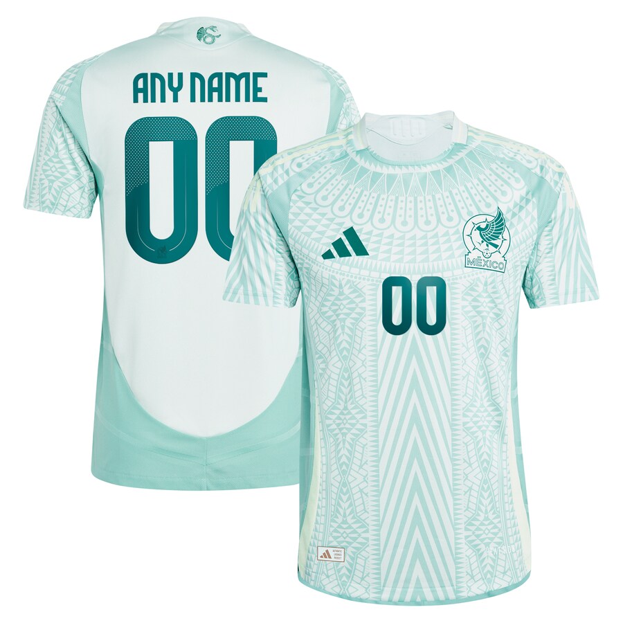 Men's Mexico National Team  adidas Green 2024 Away Authentic Custom Jersey - Puhuasuan