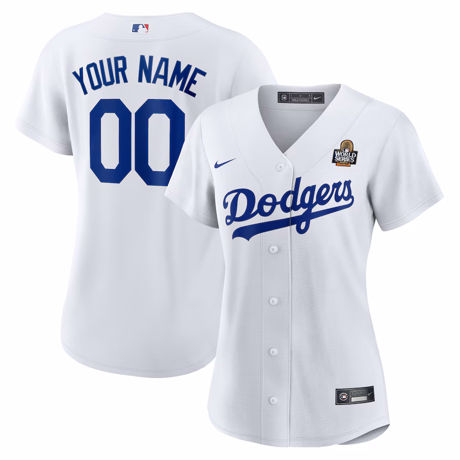 Women's Los Angeles Dodgers Nike White 2024 World Series Home Home Custom Replica Jersey - Puhuasuan