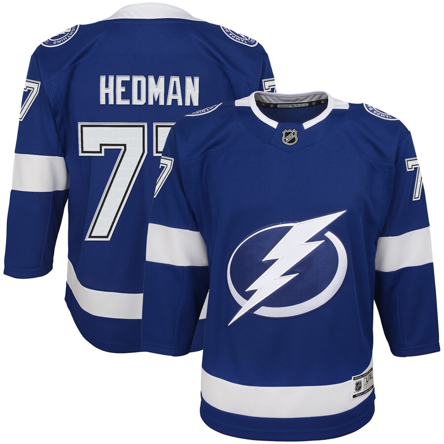 Youth Tampa Bay Lightning Victor Hedman Blue Home Premier Player Jersey - Puhuasuan