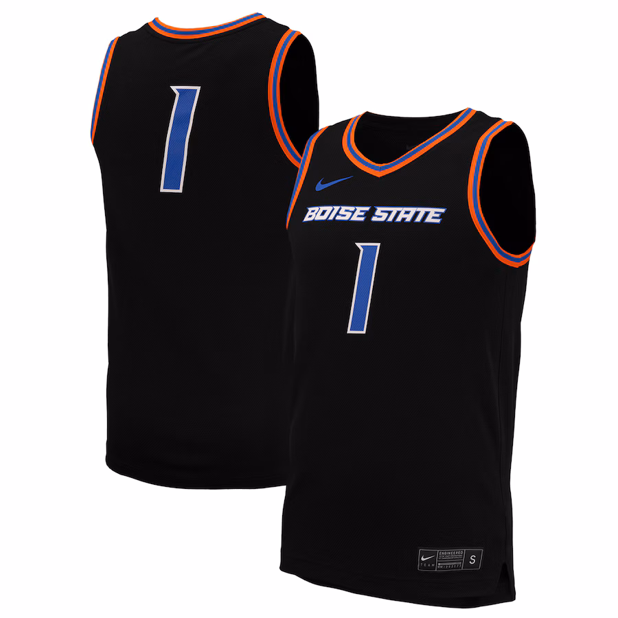 #1 Boise State Broncos Nike Replica Basketball Jersey - Black - Puhuasuan