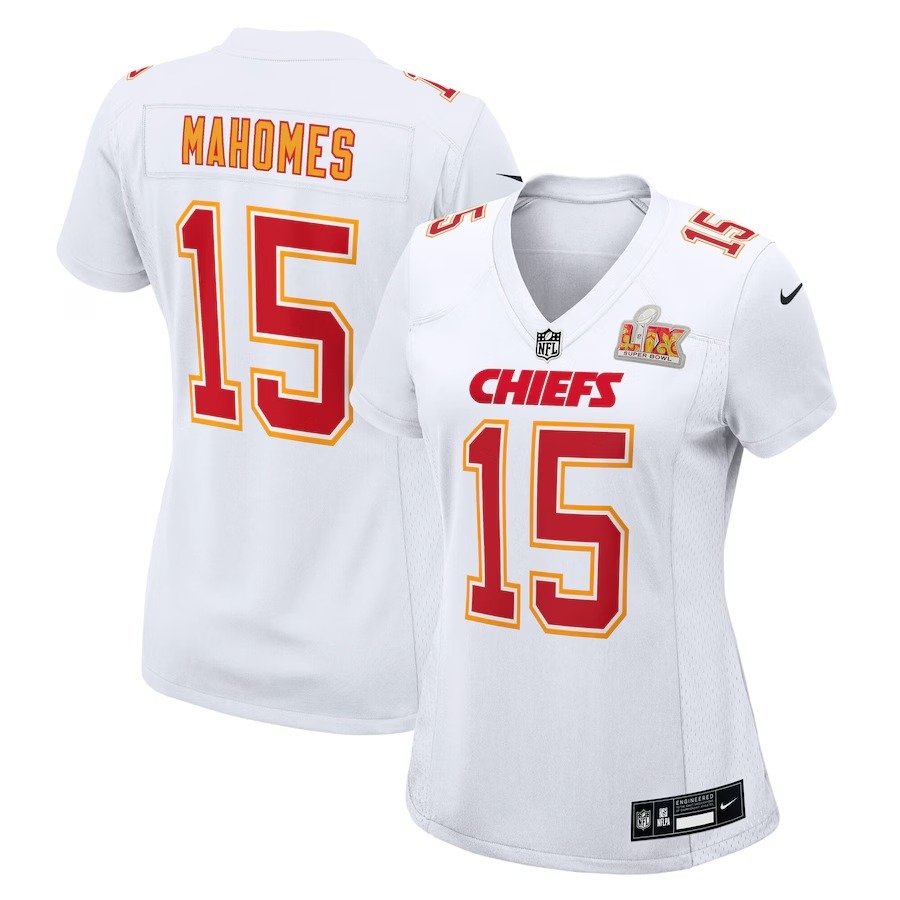Women's Kansas City Chiefs Patrick Mahomes Nike Tundra White Super Bowl LIX Fashion Game Jersey - Puhuasuan