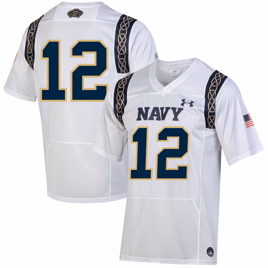 Men's Under Armour  White Navy Midshipmen 2023 Aer Lingus College Football Classic Replica Jersey - Puhuasuan