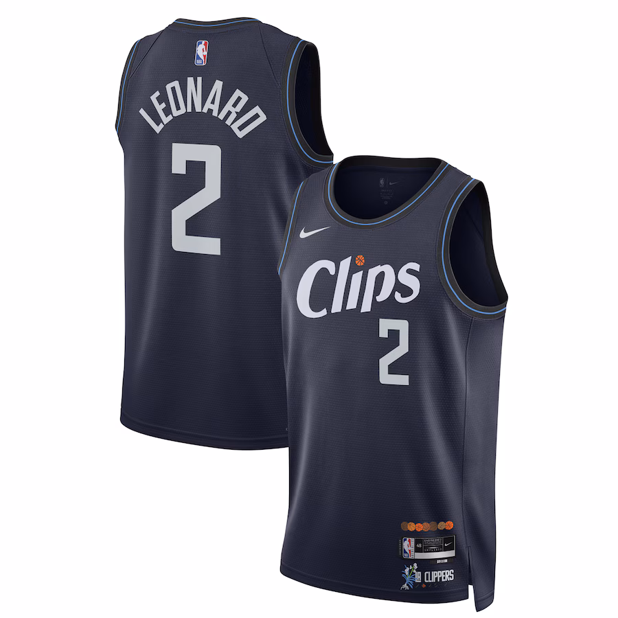 Unisex LA Clippers Kawhi Leonard Nike Navy 2023/24 Swingman Jersey - City Edition - Puhuasuan