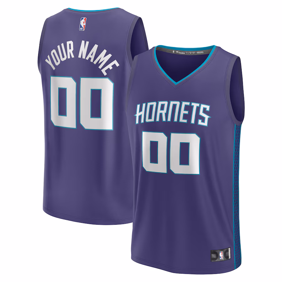 Men's Charlotte Hornets  Fanatics Purple Fast Break Custom Jersey - Statement Edition - Puhuasuan