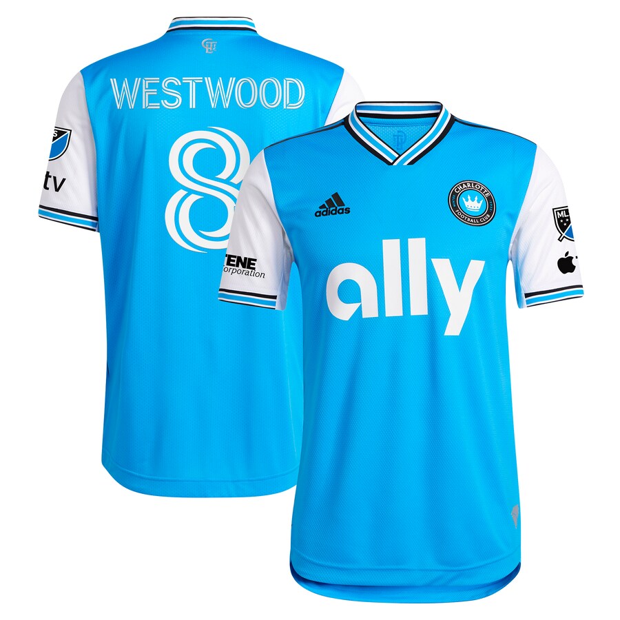 Men's Charlotte FC Ashley Westwood adidas Blue 2023 Newly Minted Authentic Player Jersey - Puhuasuan