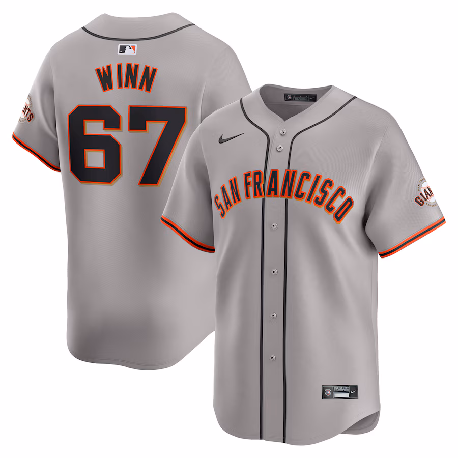 Men's San Francisco Giants Keaton Winn Nike Gray Away Limited Player Jersey - Puhuasuan