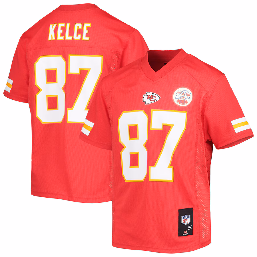 Youth Kansas City Chiefs Travis Kelce Red Replica Player Jersey - Puhuasuan