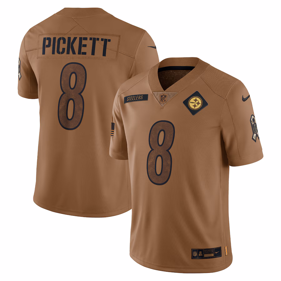 Women's Pittsburgh Steelers Kenny Pickett Nike Brown 2023 Salute To Service Limited Jersey - Puhuasuan
