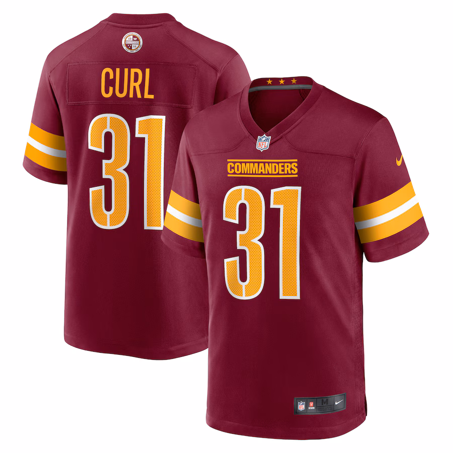 Men's Washington Commanders Kamren Curl Nike Burgundy Game Jersey - Puhuasuan