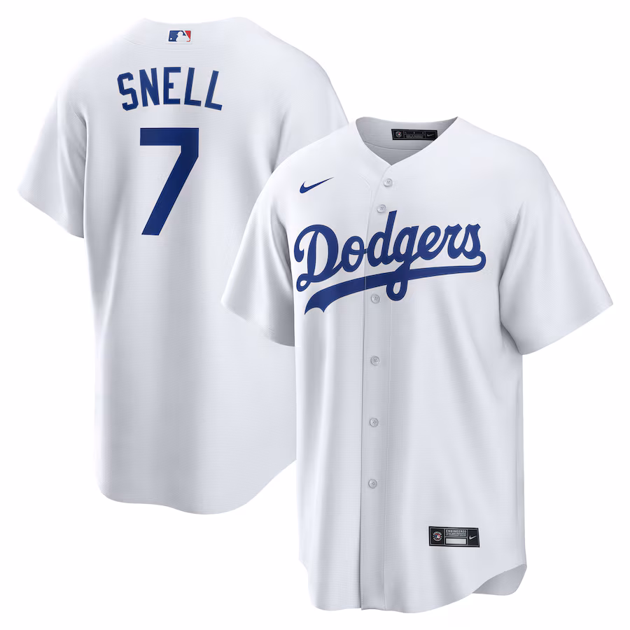 Men's Los Angeles Dodgers Blake Snell Nike White Home Replica Player Jersey - Puhuasuan